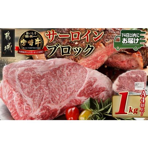 ふるさと納税 牛肉 サーロイン 宮崎県 都城市 宮崎牛サーロインブロック(1kg) みやこんじょ快速便 _38-N401-R_(都城市) 国産牛肉 ブロック肉 牛ブロック 塊肉 …