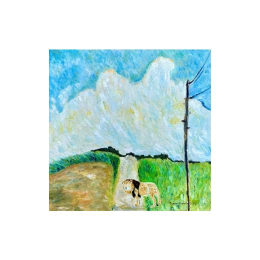 ふるさと納税 民芸品・工芸品 東京都 東大和市 「まだ誰もいない風景」 絵画 小サイズ 33.0cm×33.0cm HAS001-5 まだ誰もいない風景