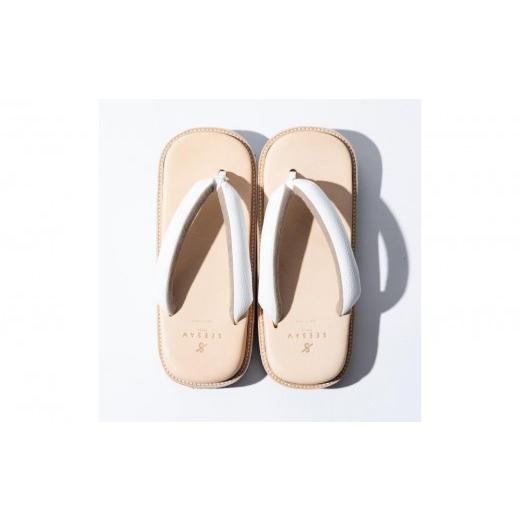 ふるさと納税 和装 東京都 台東区 レザー雪駄サンダル サン駄(江戸前sandal)(カラー:white×natural、サイズ:3(28cm〜29.5cm)) white×natural、3(…