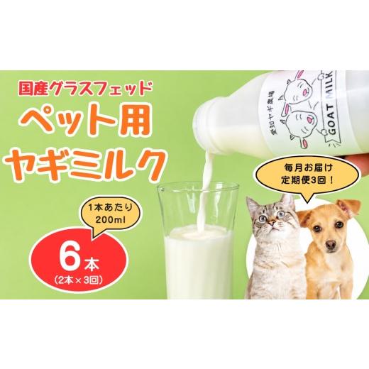 ふるさと納税 飲料類 牛乳 愛知県 美浜町 定期便3回 国産グラスフェッド ペット用 ヤギミルク200ml×2本(愛知ヤギ農場産) | 無添加 ノンホモ 低温殺菌 パス…