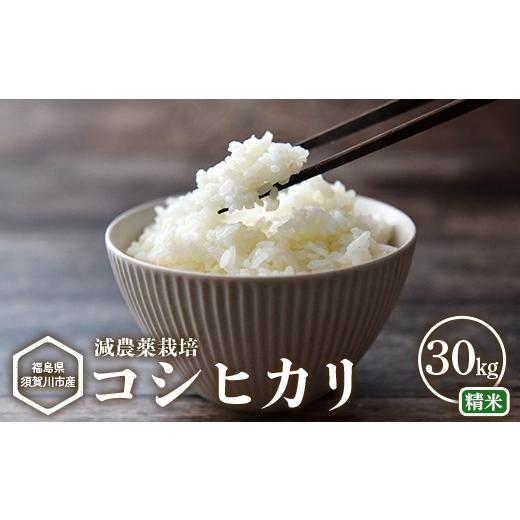 ふるさと納税 米 コシヒカリ 福島県 須賀川市 減農薬栽培 福島県須賀川市産 コシヒカリ精米 30kg コシヒカリ 米 お米 精米 ブランド米 銘柄米 備蓄 日本米 こ…