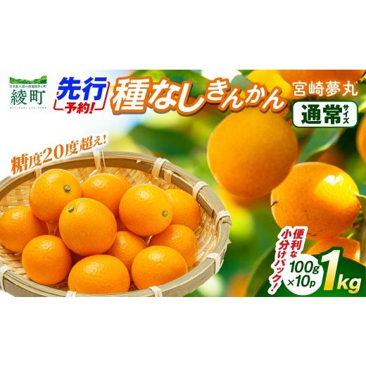 ふるさと納税 みかん・柑橘類 宮崎県 綾町 先行予約 種なし きんかん「宮崎夢丸」 1kg (100g×10p)数量限定 種無し 果物 フルーツ くだもの 柑橘 金柑 プレ…