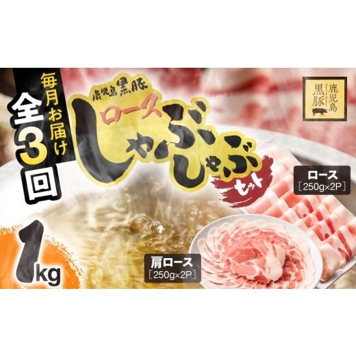 ふるさと納税 豚肉 ロース 鹿児島県 鹿屋市 全3回定期便 鹿児島県産黒豚ロースしゃぶしゃぶセット(ロース・肩ロース) KN054-T10