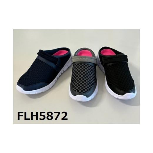 ふるさと納税 ファッション 靴 奈良県 川西町 婦人 ベルト付き スライダーサンダル FLH5872(L・NV) (L・NV)