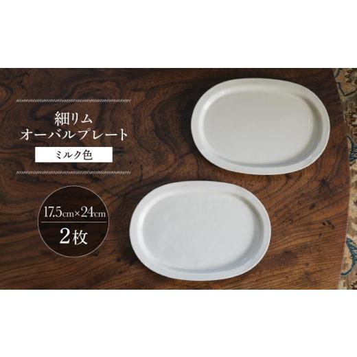 ふるさと納税 食器・グラス セット 長崎県 波佐見町 波佐見焼 細リムオーバルプレート ミルク色 2枚セット イロドリ