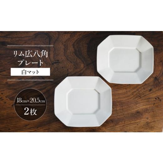 ふるさと納税 食器・グラス セット 長崎県 波佐見町 波佐見焼 リム広八角プレート 白マット 2枚セット イロドリ