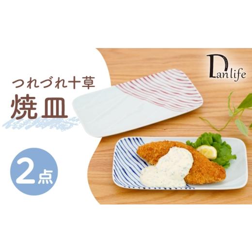 ふるさと納税 食器・グラス セット 長崎県 波佐見町 波佐見焼 つれづれ十草 焼皿 2色セット 青 赤 団陶器