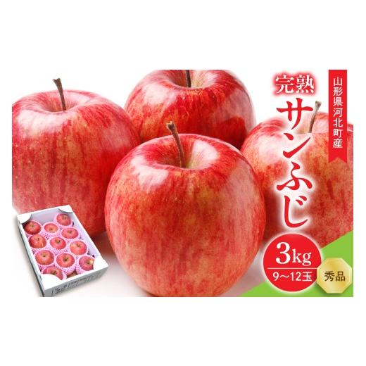 ふるさと納税 りんご 山形県 河北町 令和8年産 サンふじりんご 完熟 3kg (9〜12玉前後) 山形eLab (贈答用 秀品 山形県河北町産 ふるさと納税 先行予約 先行受…