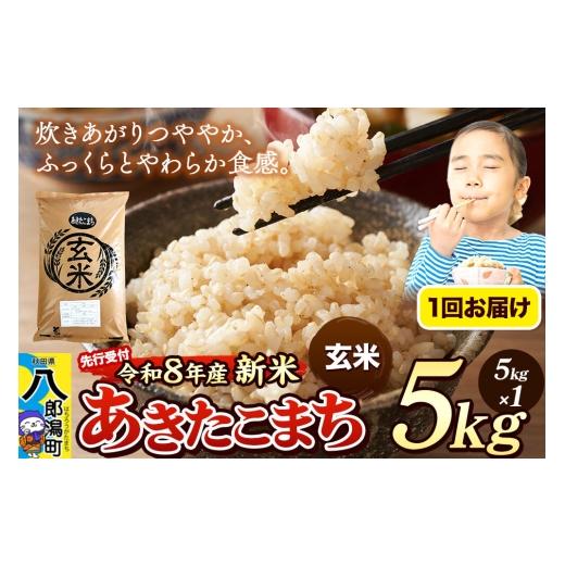 ふるさと納税 米 あきたこまち 秋田県 八郎潟町 [令和8年産 新米受付]米 あきたこまち 5kg 玄米 秋田県産 新米 先行予約 先行受付 米 コメ 玄米 あきたこま…