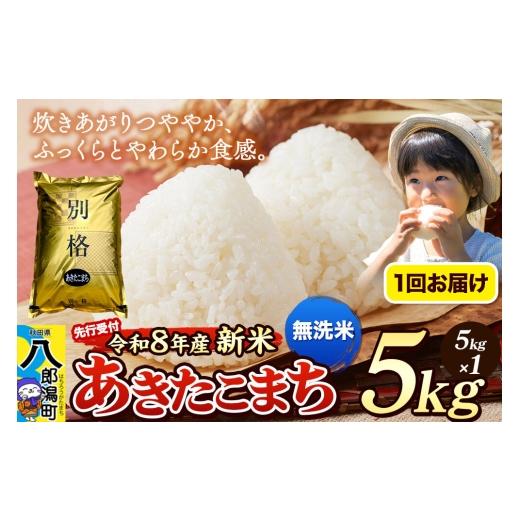 ふるさと納税 米 あきたこまち 秋田県 八郎潟町 [令和8年産 新米受付]米 あきたこまち 5kg 無洗米 秋田県産 新米 先行予約 先行受付 米 コメ 無洗米 あきた…
