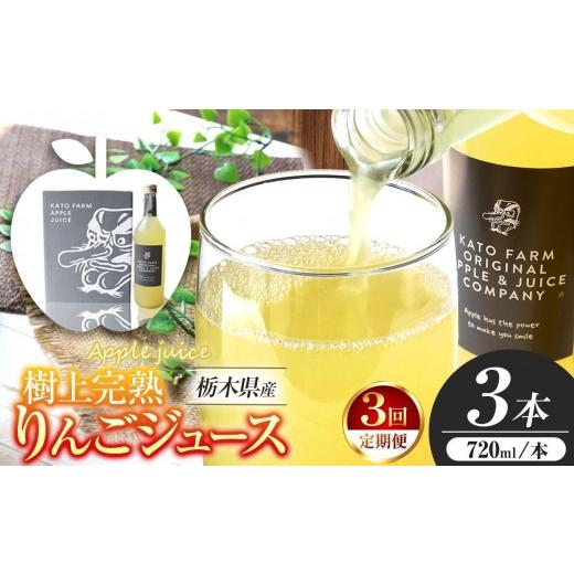 ふるさと納税 果汁飲料 りんご 栃木県 矢板市 ふるなび限定企画 定期便3回 栃木県矢板市産 樹上完熟100%りんごジュース 720ml×3本入 | 林檎 リンゴ 果汁100…