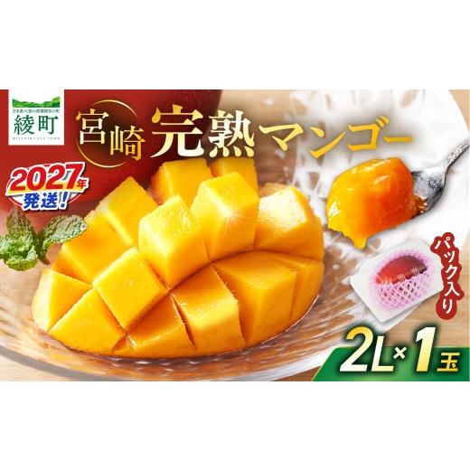 ふるさと納税 マンゴー 宮崎県 綾町 先行予約 数量限定 完熟マンゴー 2L×1玉(パック)マンゴー 宮崎 果物 フルーツ くだもの 2027年 国産 高級 マンゴージュ…