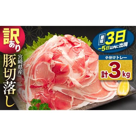 ふるさと納税 豚肉 宮崎県 新富町 最短3日〜5日以内出荷 [訳あり]宮崎県産 豚切り落とし 計3kg 国産 小分け 便利 お弁当 豚丼 炒め物 ぶた肉 ブタ肉 butani…