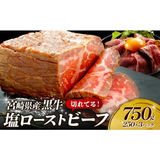 ふるさと納税 牛肉 モモ 宮崎県 えびの市 切れてる 赤身が美味しい宮崎県産黒牛 塩ローストビーフ250g×3パック