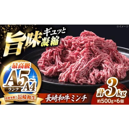 ふるさと納税 牛肉 長崎県 南島原市 長崎和牛ミンチ 3kg(500g×6)/ 小分け ミンチ 挽き肉 ひき肉 牛肉 ハンバーグ 個包装 / 南島原市 KRAZY MEAT