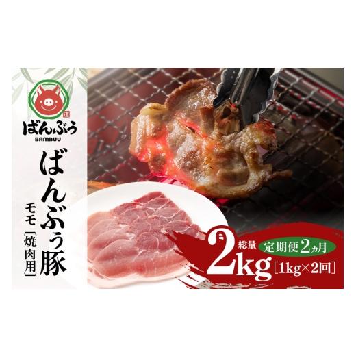 ふるさと納税 豚肉 モモ 茨城県 小美玉市 定期便2ヶ月 ブランド豚「ばんぶぅ」小分け モモ焼肉用1.0kg(500g×2パック) 定期便 豚肉 モモ肉 もも肉 焼き肉 …