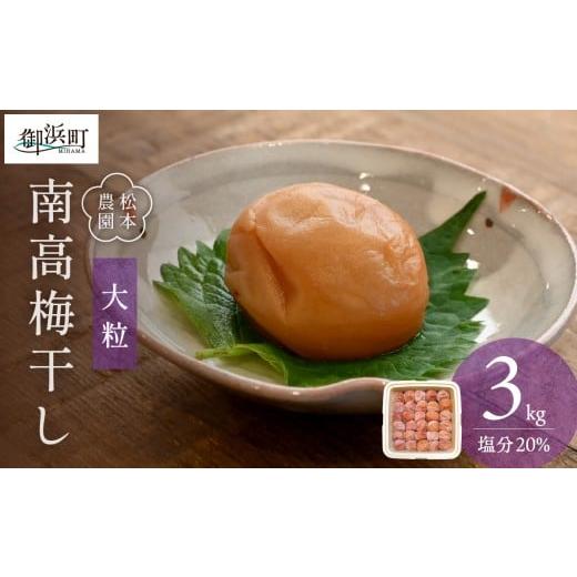 ふるさと納税 加工品等 梅干 三重県 御浜町 松本農園の大粒南高梅3キロ 数量限定 梅干し 梅干 梅 うめぼし 大粒 3kg 松本農園 手作り 漬物 朝食 弁当 昔ながら…
