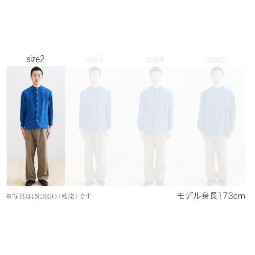 ふるさと納税 服 福岡県 大木町 手染めリネン切替シャツ サイズ 2 LIGHT GRAY（薄墨染）　AO024 サイズ2_6