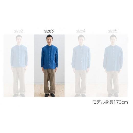 ふるさと納税 服 福岡県 大木町 リネンシャツ ユニセックス 手染め リネン 切替シャツ サイズ3 INDIGO （藍染） シャツ 天然染料 AO025 サイズ3_7