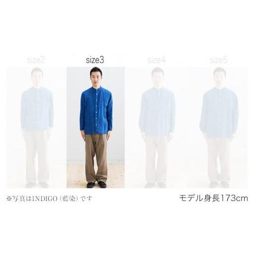 ふるさと納税 服 福岡県 大木町 手染めリネン切替シャツ サイズ 3 LIGHT GRAY（薄墨染）　AO026 サイズ3_6