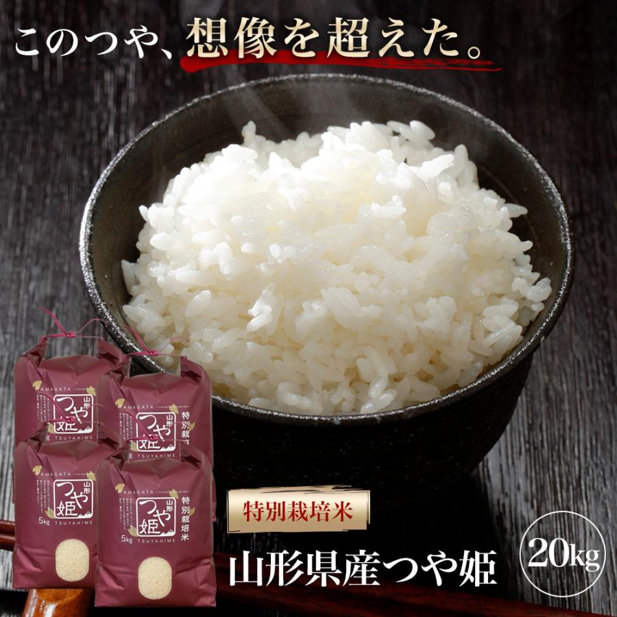 し*ん様 つや姫 20kg 山形県産 特別栽培米　(5kg×4袋) つや姫 精米 20kg (5kg×4) 令和7年産 特A 特別栽培米 山形県産 極上