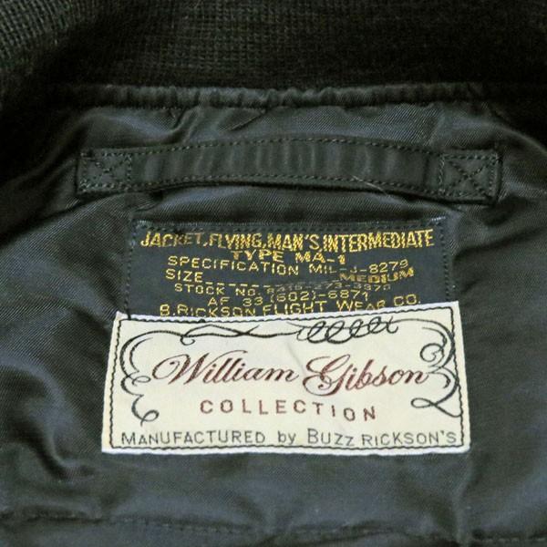 【売切れ】バズリクソンズ　ダウンジャケットMA-1　Buzz Rickson's William Gibson Collection　MA-1 DOWN FILLED【BR14168】119番色（ブラック）｜furutaka｜03