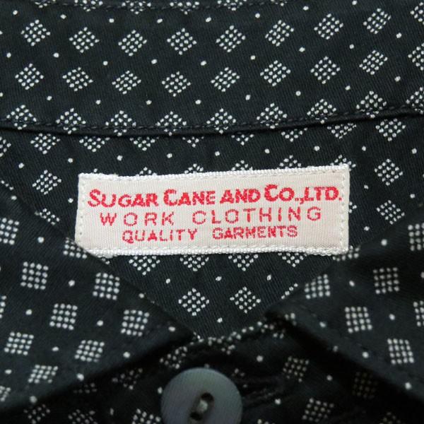 【売切れ】シュガーケーン　Sugar Cane FICTION ROMANS　4オンスサテンプリント長袖ワークシャツ【SC28282】ブラック｜furutaka｜03