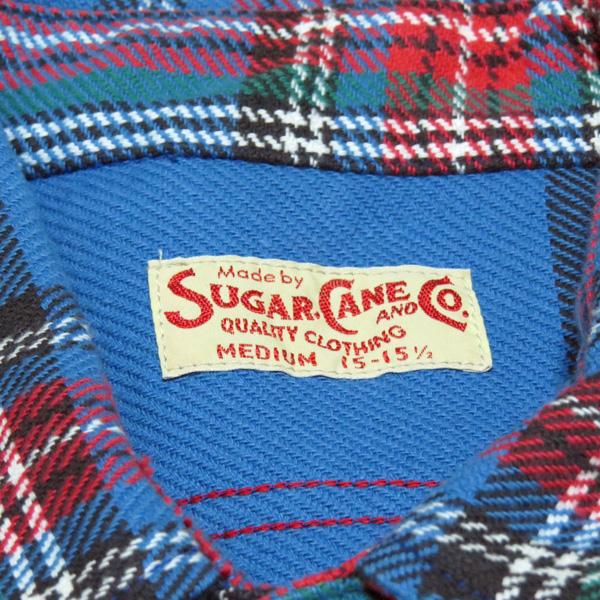 シュガーケーン　ネルシャツ　Sugar Cane　ツイルチェック長袖ワークシャツ【SC28959】ブルー｜furutaka｜03