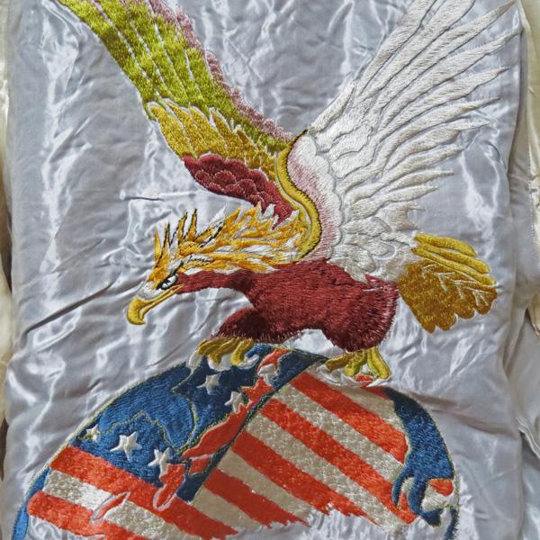 SALE  テーラー東洋　スカジャン　TAILOR TOYO　アセテートスカ　EAGLE×JAPAN MAP【TT15390】シルバーの画像