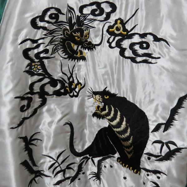 2026年春夏新作！　テーラー東洋　スカジャン　TAILOR TOYO　アセテートスカ　HAWAII MAP×DRAGON&TIGER【TT15877】ネイビーの画像