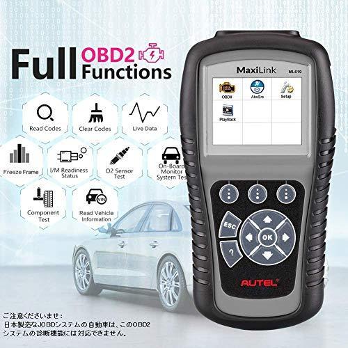 Autel ML619 OBD2スキャナー 自動車診断機 日本語対応 ABS/SRS診断スキャンツール OBD2システム自動車bmw/benz/aud P3