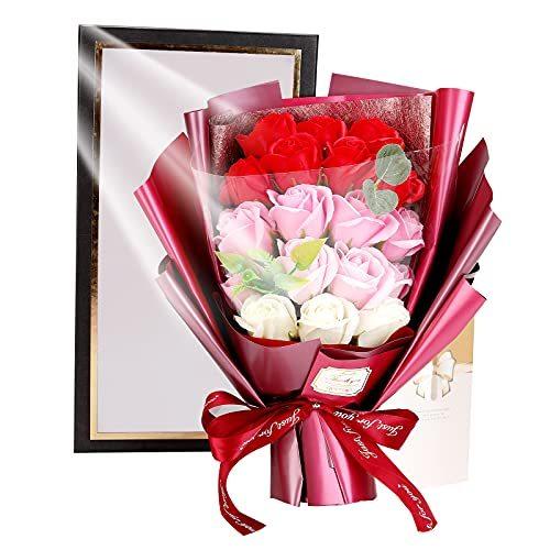 ソープフラワー ギフト 花束 プレゼント フラワーギフト レッド紫青ピンク 記念日 誕生日 敬老の日 退職 還暦祝い 石鹸花 父の日 母の日 プチギフ Anmkhm6mdj Bmpestate Com