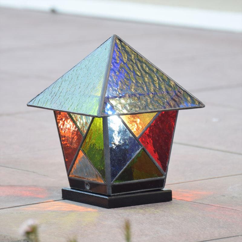 ガーデンライト ランタン 4 屋外用 防雨型 ステンド 庭園灯 外灯 ガーデンライト ランタン 4 屋外用 防雨タイプ ステンドグラス