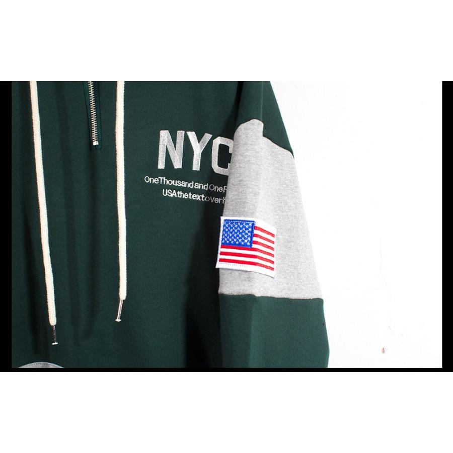 Usa パーカー フーディ ニューヨーク メンズパーカー ストリートファッション 暖かい 冬 秋 新作 人気なデザイン メンズ 3カラー ストリート系 K Pop 韓流 Hk Ny Half Zipup Hood Top1580 Fuseall 通販 Yahoo ショッピング