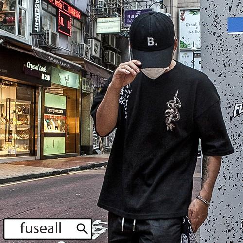 Tシャツ メンズ ストラップ 刺しゅう ファッション 2タイプ プリンティング 半袖シャツ ストリート系 フリーサイズ 韓流 メンズファッション 19 春 夏 新作 Hk Unusual Snake Half Tshirts Fuseall 通販 Yahoo ショッピング