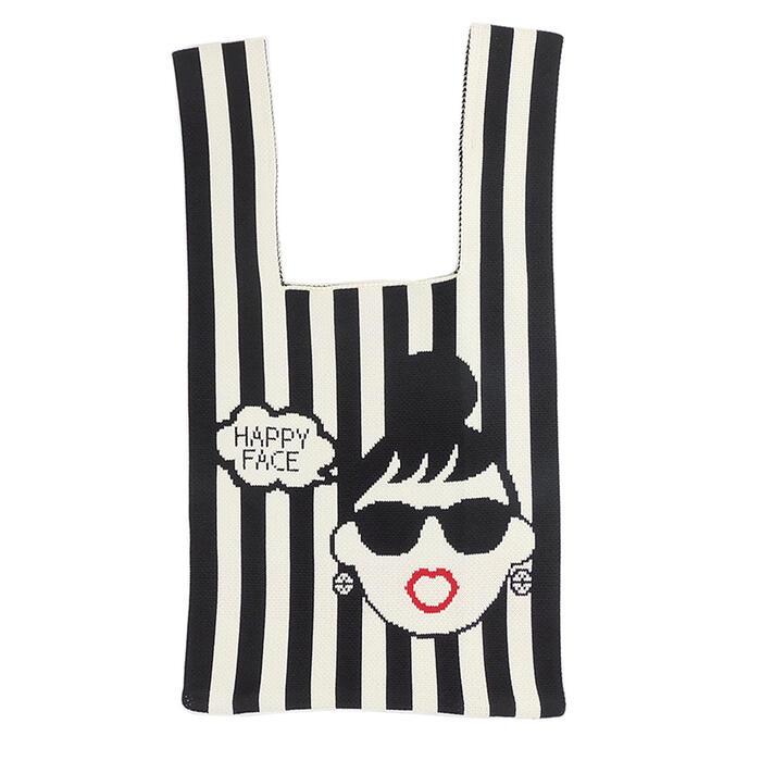 メール便対応] ハッピーフェイス レディエマ ストライプ柄 ニット