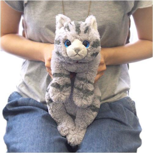 猫のぬいぐるみ　ひざねこ　S グレー （灰トラ/ネコ） |  | 05