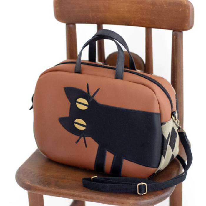 ATSUKO MATANO（マタノアツコ）ボストンバッグ 見つめる猫 キャメル （ギフト プレゼント 贈り物 誕生日 トートバッグ ねこ ネコ） | feiler | 03