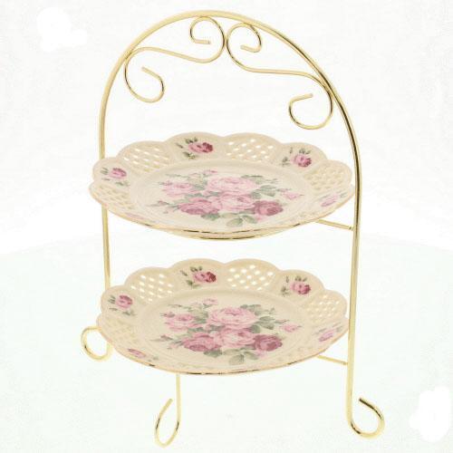ラ ベルセゾン アニバーサリーローズ ケーキ皿付スタンド2段 アフタヌーンティー用ケーキプレート ケーキスタンド 857 1 セレジオーネ インテリア雑貨 通販 Yahoo ショッピング