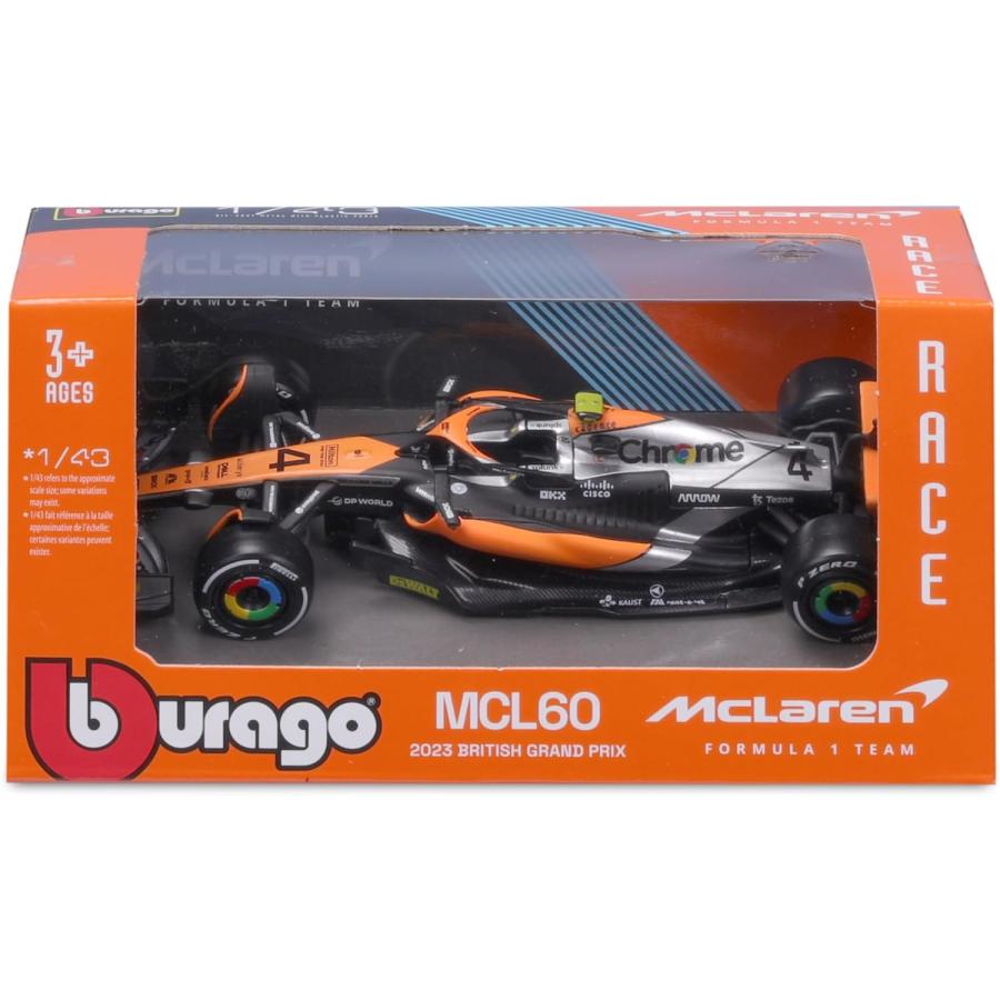 Bburago（ブラーゴ）2023 1/43 F1 マクラーレン MCL60 #4 ランド・ノリス（ドライバーなし）／ ブラゴ ブラゴー ダイキャストカー ミニカー 完成品｜fushimimarket｜07