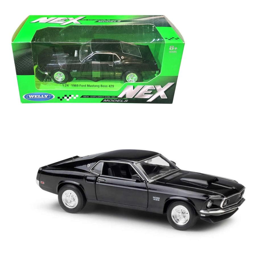 ウィリー 1/24 フォード マスタング BOSS 429 ブラック Welly 1/24 FORD MUSTANG BOSS 429 レース スポーツカー ダイキャストカー ミニカー 完成品｜fushimimarket｜10