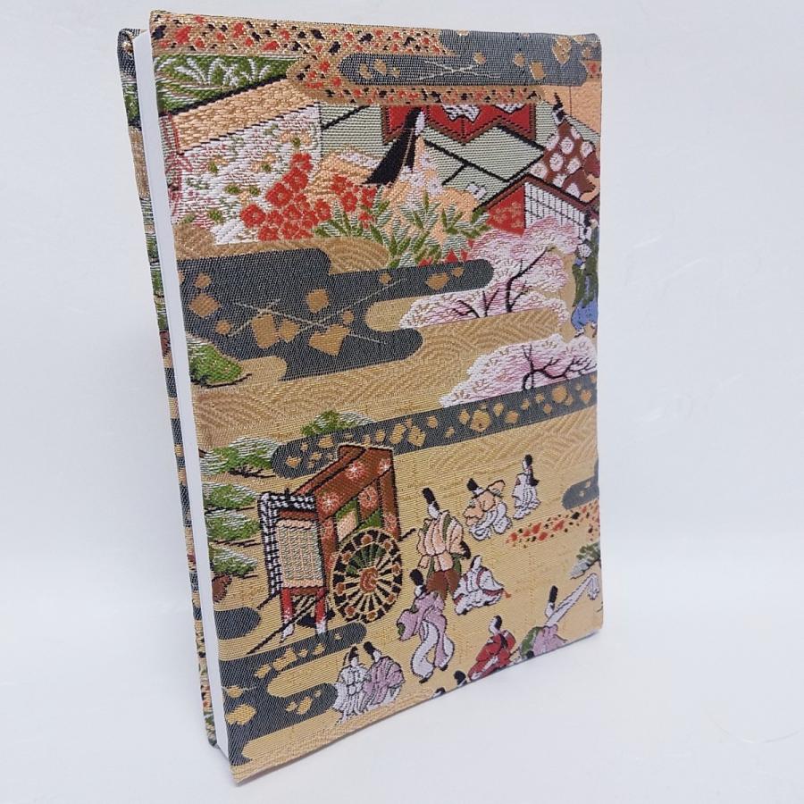 ポイント10倍 御朱印帳 京都 Mサイズ カバー付 送料無料 書き置き 貼り付け 膨らし表紙 ふわふわ 人気 オシャレ かわいい プレゼント 金襴 お寺 京伏見千華帖 平安絵巻 Aynaelda Com