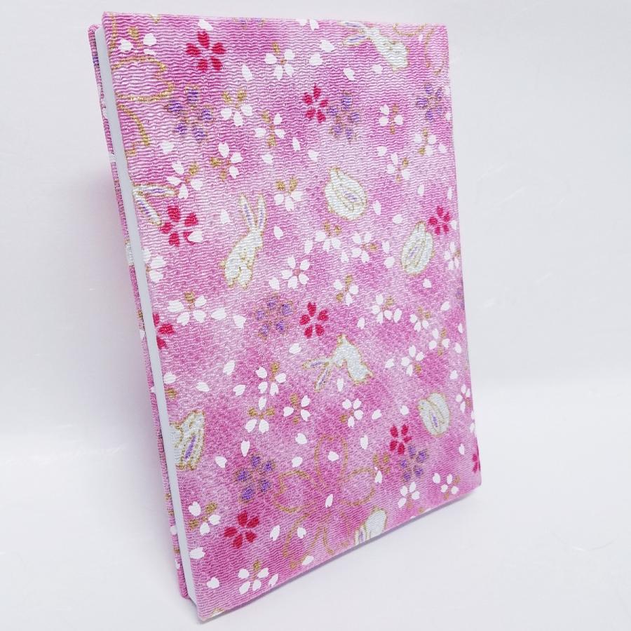 御朱印帳 京都 送料無料 カバー付 書き置き 貼り付け 膨らし表紙 ふわふわ オシャレ かわいい プレゼント 格安新品 お寺 高級 京伏見千華帖 人気 ピンク Mサイズ うさぎ