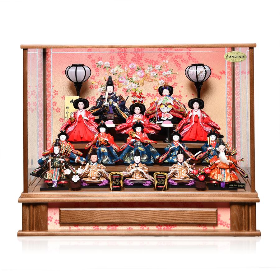 雛ケース 十五人オルゴール付ケース 芥子親王柳13人金襴衣装 伏見屋監修 雛人形 ケース飾り 十五人オルゴール付ケース 芥子親王柳13人金襴衣装 伏見屋監修 親王飾 季節玩具 10sfk6 015b 人形の伏見屋