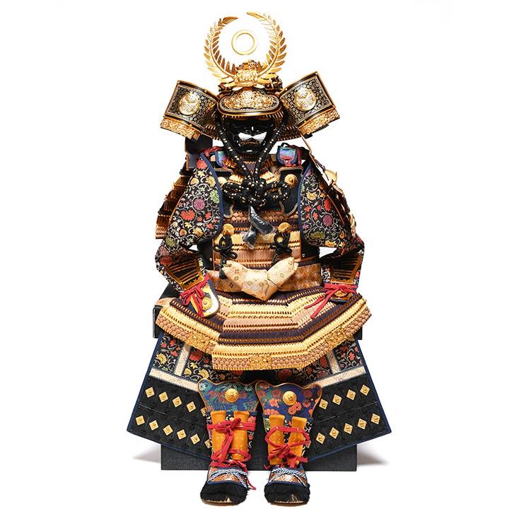 【着用鎧】三歳〜七歳着用徳川家康公大鎧床飾り：龍玉作【五月人形】【鎧平飾り】【稚児鎧】_3