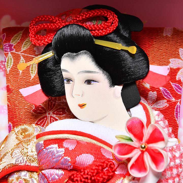 羽子板アクリルケース】7号小春金襴/鹿の子/押絵羽子板アイボリー