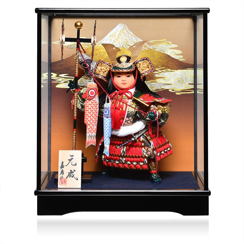 五月人形】【ご進物ケース】9号元成 鯉のぼり :嘉房作【武者人形