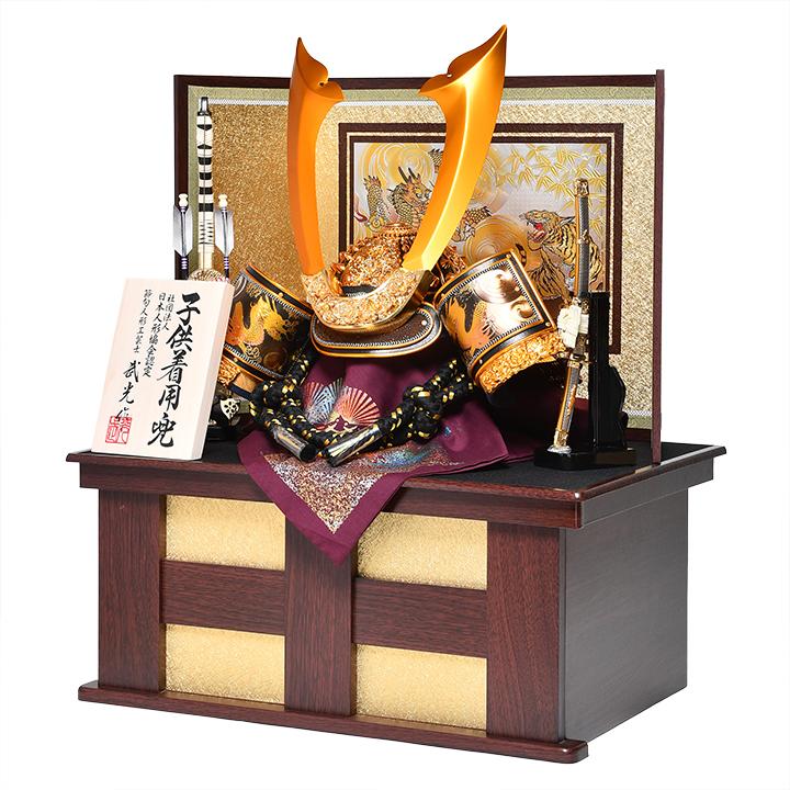 【引越しに伴い破格】 子供着用兜 武光作 楽天市場】【武将兜】【コンパクト収納兜】30号昇龍上杉謙信公