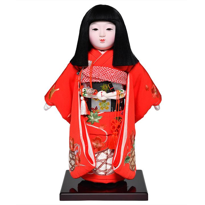 元賀章介作】10号市松人形：正絹手刺繍手縫衣装：元賀章介作【雛人形