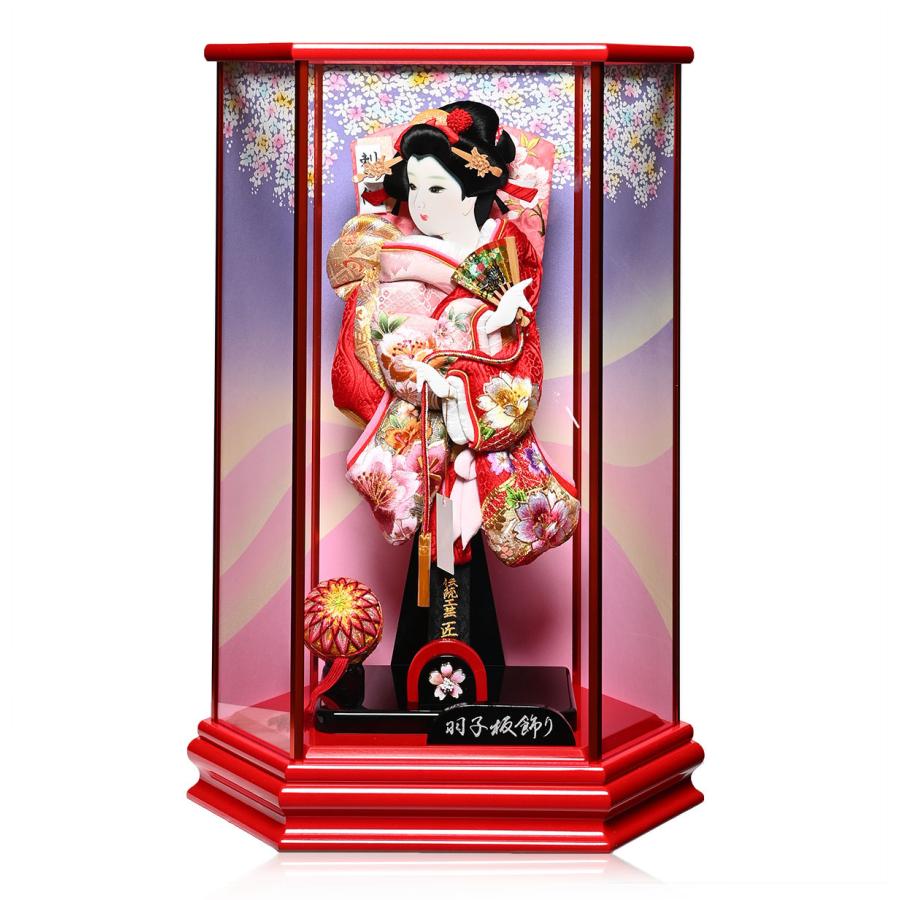 シャイニングゴールデン 【羽子板】13号 絞り金彩桜(ピンク)×刺繍まり